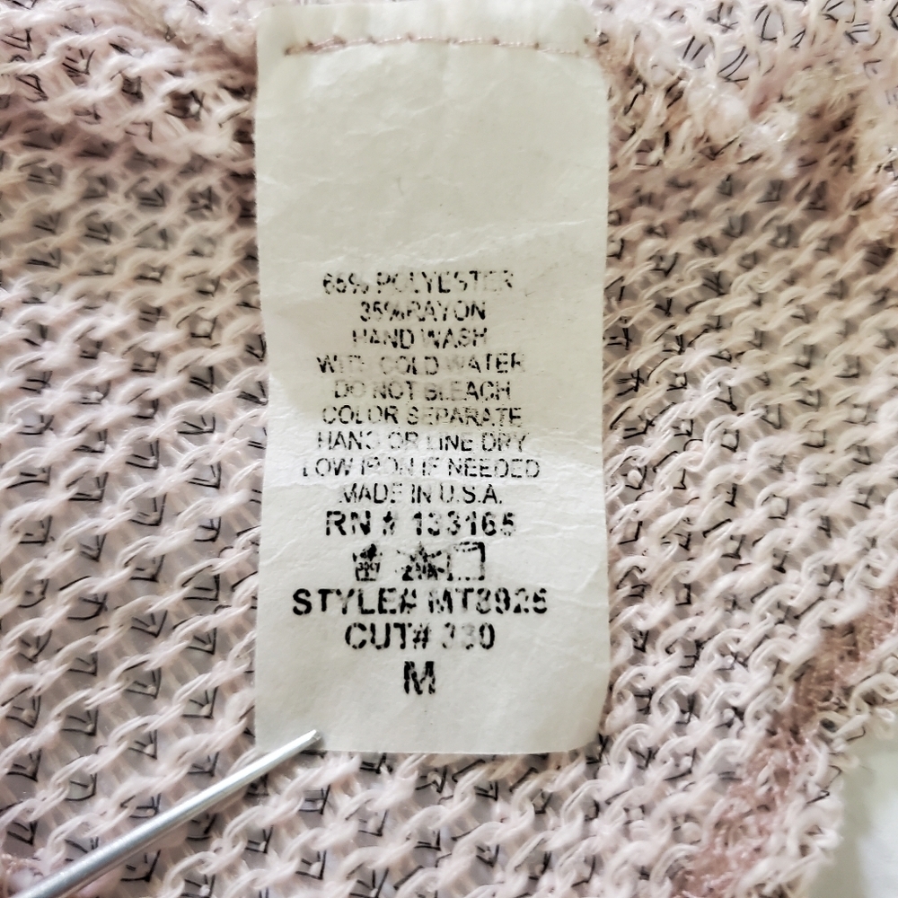 2455 * Basil Lola Lace Crochet Overlay Sleeveless Top Light Pink Blush Size M - Picture 4 of 9